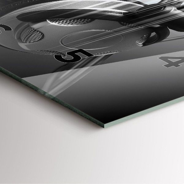 Horloge carrée en verre Microphone et casque