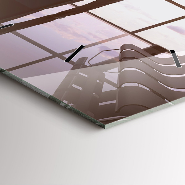 Horloge carrée en verre 'Homme à l''aéroport'