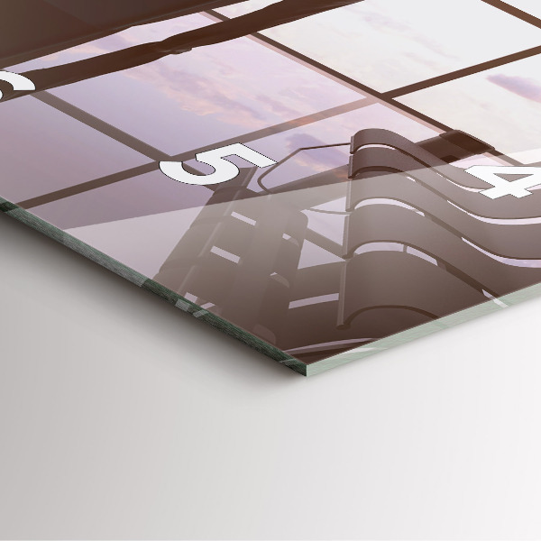 Horloge carrée en verre 'Homme à l''aéroport'