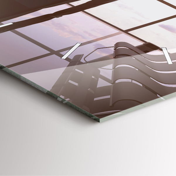 Horloge carrée en verre 'Homme à l''aéroport'