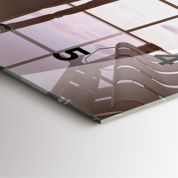 Horloge carrée en verre 'Homme à l''aéroport'