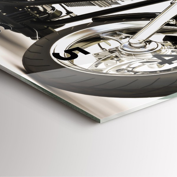 Horloge carrée en verre Moto noire