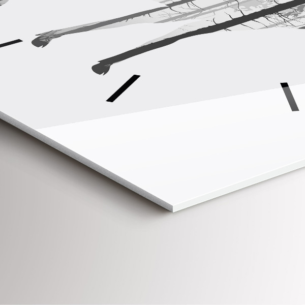 Horloge carrée en verre 'Silhouette d''un cerf Forêt'