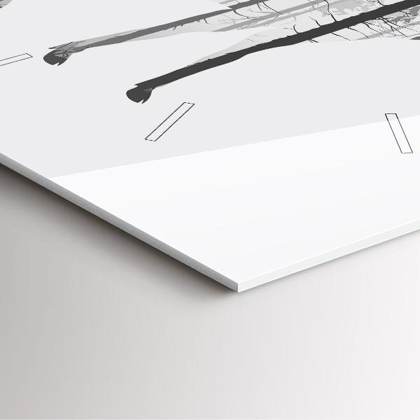 Horloge carrée en verre 'Silhouette d''un cerf Forêt'