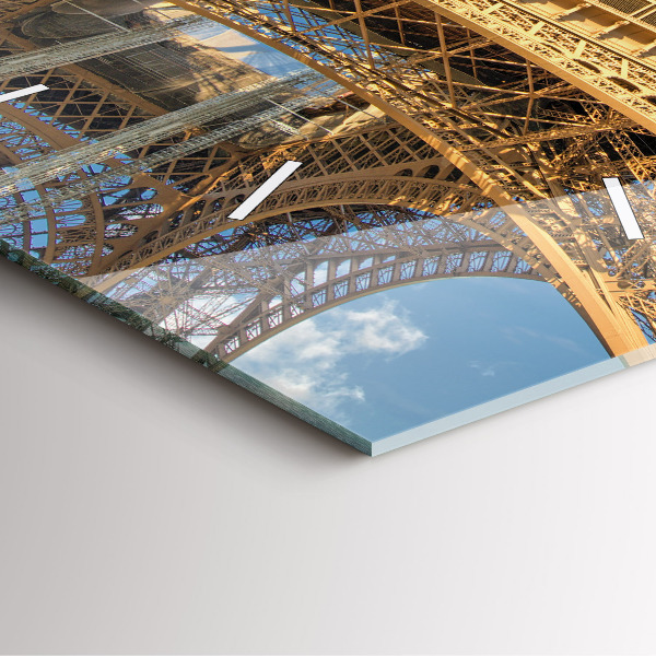 Horloge carrée en verre Tour Eiffel en France