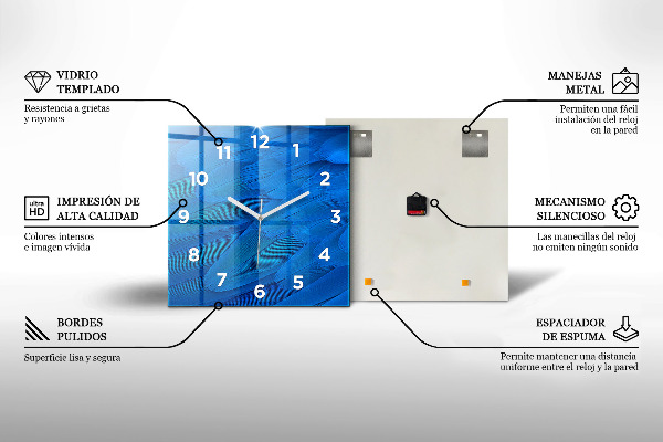 Horloge carrée en verre 'Texture d''huile abstraite'