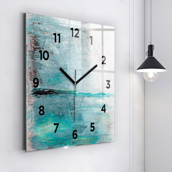 Horloge carrée en verre 'Texture d''huile abstraite'