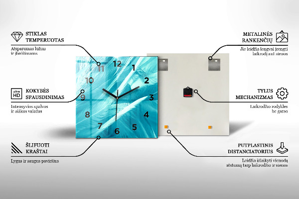 Horloge carrée en verre 'Texture d''huile abstraite'