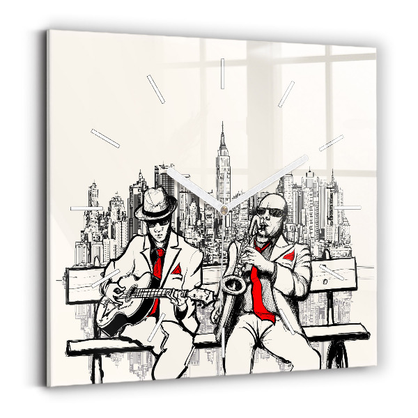 Horloge carrée en verre Jazz à New York