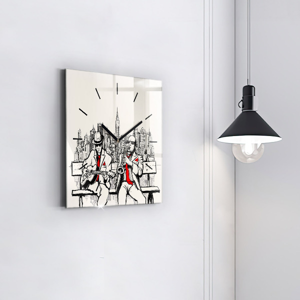 Horloge carrée en verre Jazz à New York