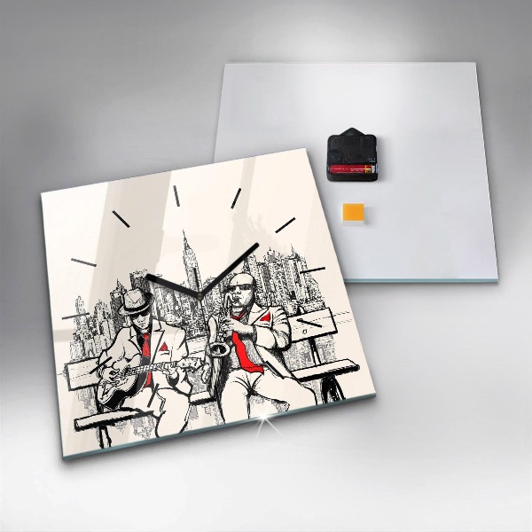 Horloge carrée en verre Jazz à New York