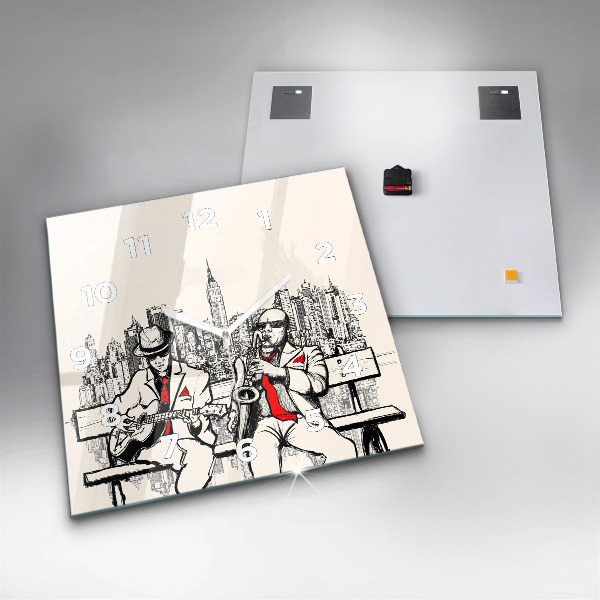 Horloge carrée en verre Jazz à New York