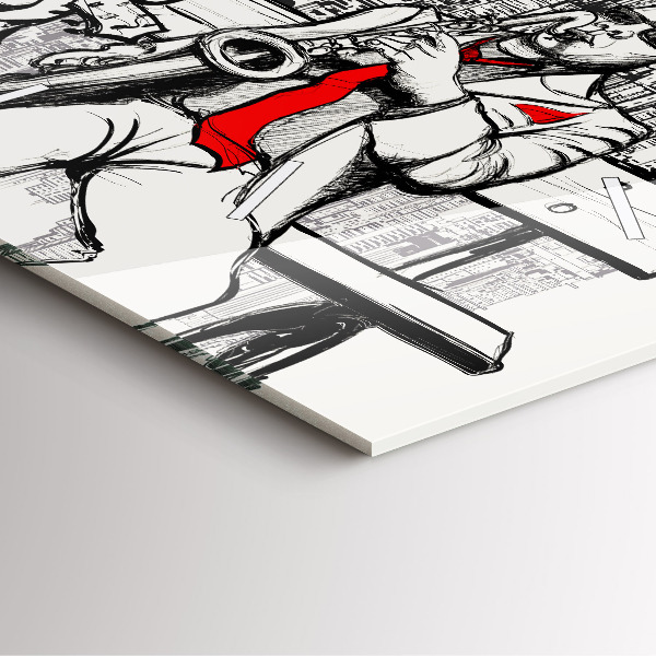 Horloge carrée en verre Jazz à New York