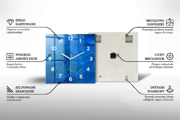 Horloge carrée en verre Éléphant
