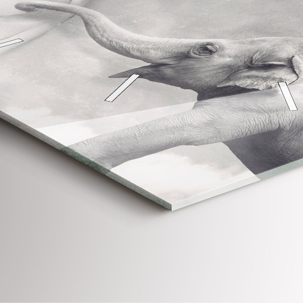 Horloge carrée en verre Éléphant