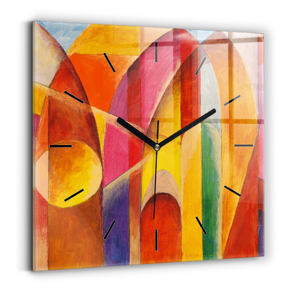 Horloge carrée en verre Art Décoration Abstraction
