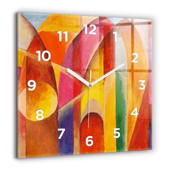 Horloge carrée en verre Art Décoration Abstraction