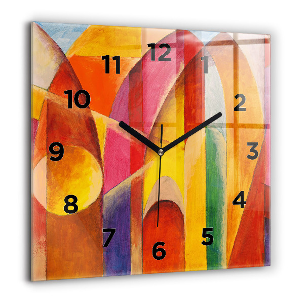 Horloge carrée en verre Art Décoration Abstraction