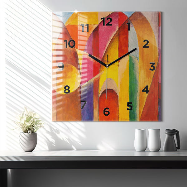 Horloge carrée en verre Art Décoration Abstraction