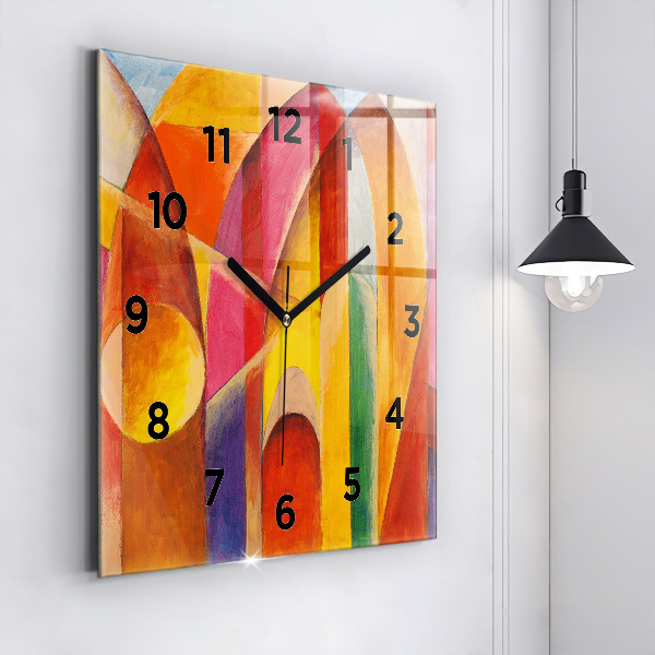 Horloge carrée en verre Art Décoration Abstraction