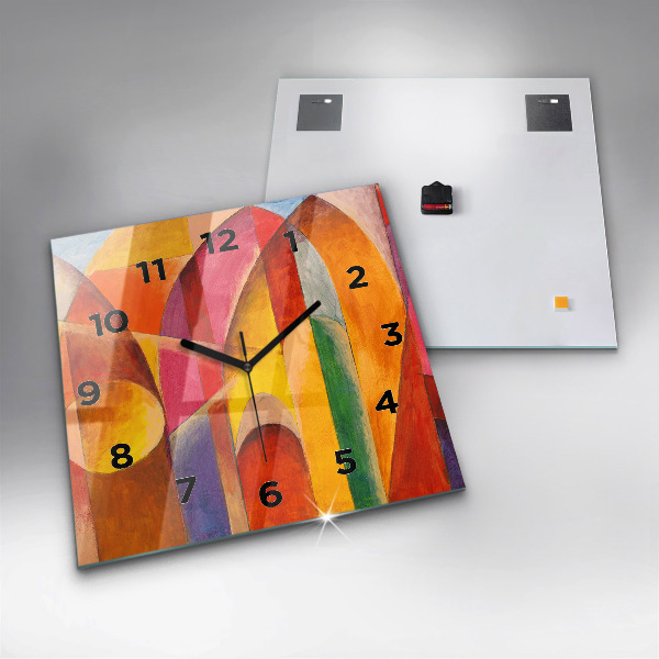 Horloge carrée en verre Art Décoration Abstraction