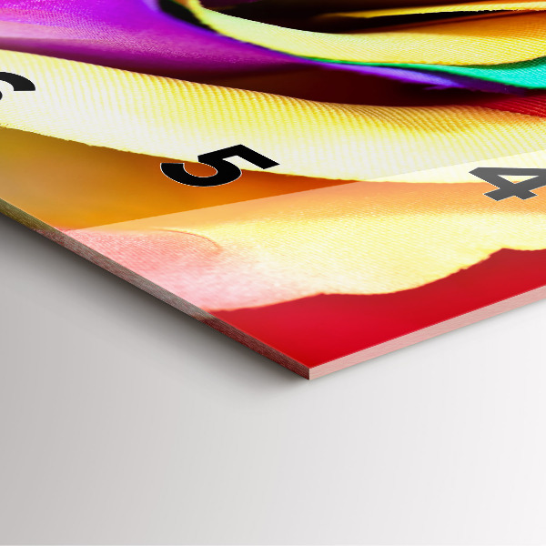 Horloge carrée en verre Rose arc-en-ciel