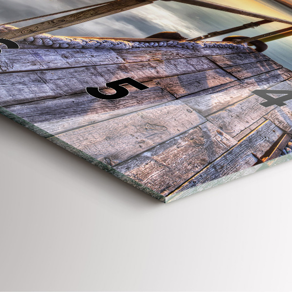 Horloge carrée en verre Coucher de soleil sur le lac