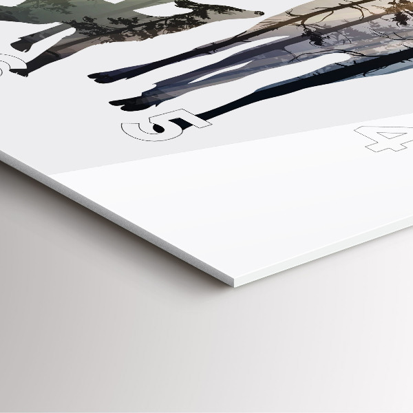 Horloge carrée en verre Famille des cerfs