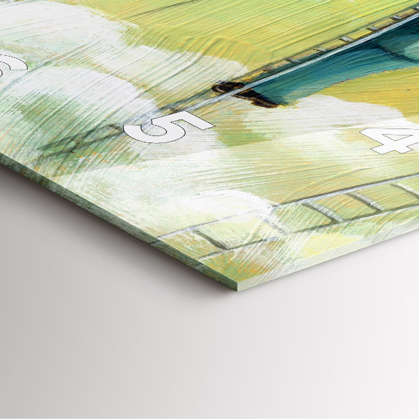 Pendule carrée en verre 'Les gens sur l''échelle'