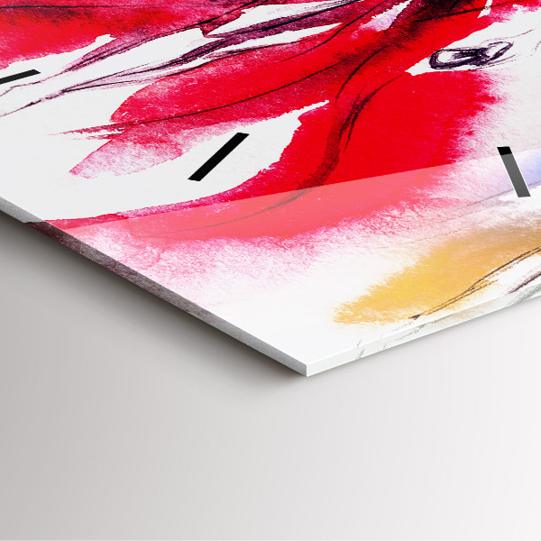 Pendule carrée en verre Femmes en robes colorées