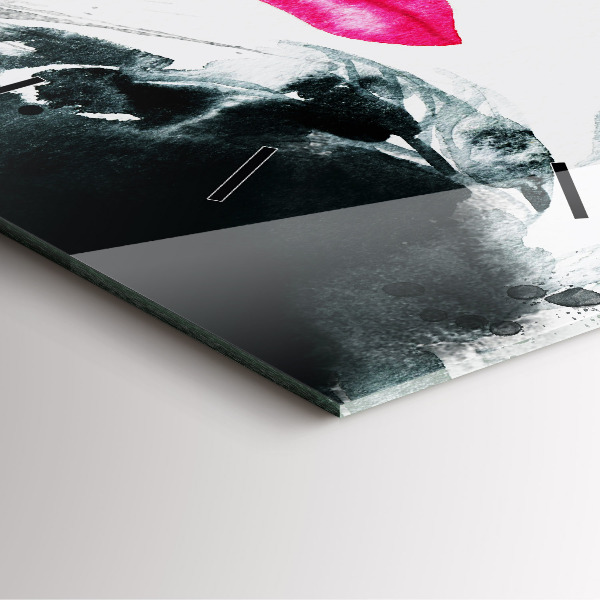 Pendule carrée en verre 'Portrait d''une femme aux lèvres rouges'