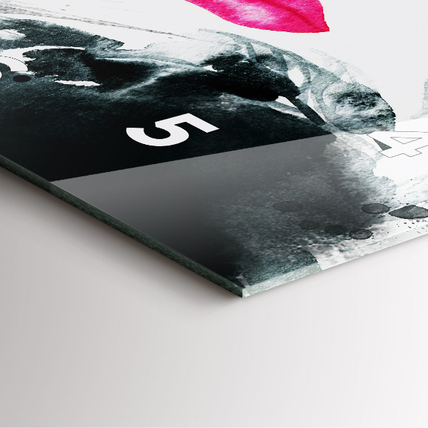 Pendule carrée en verre 'Portrait d''une femme aux lèvres rouges'