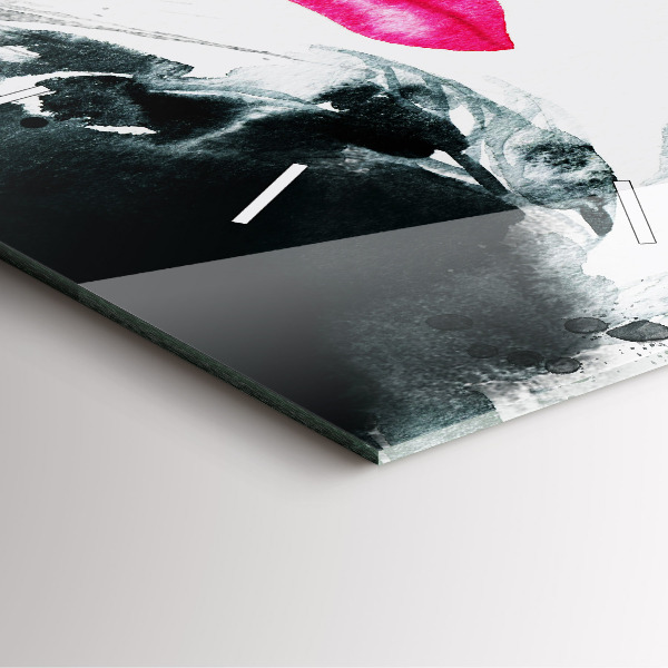 Pendule carrée en verre 'Portrait d''une femme aux lèvres rouges'