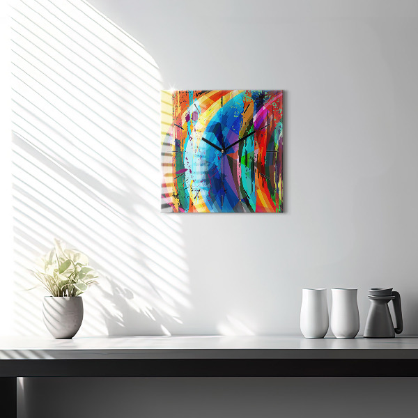 Pendule carrée en verre Contexte abstrait