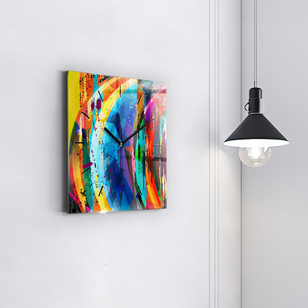 Pendule carrée en verre Contexte abstrait