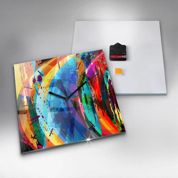 Pendule carrée en verre Contexte abstrait