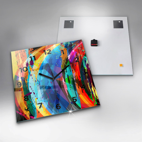 Pendule carrée en verre Contexte abstrait