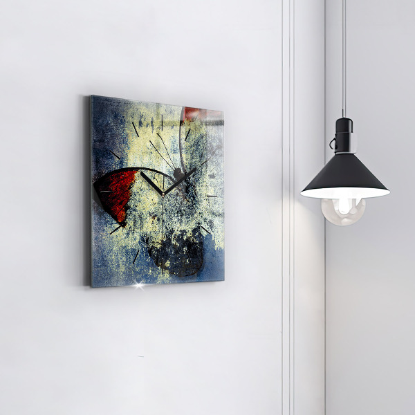 Pendule carrée en verre Papillon style vintage