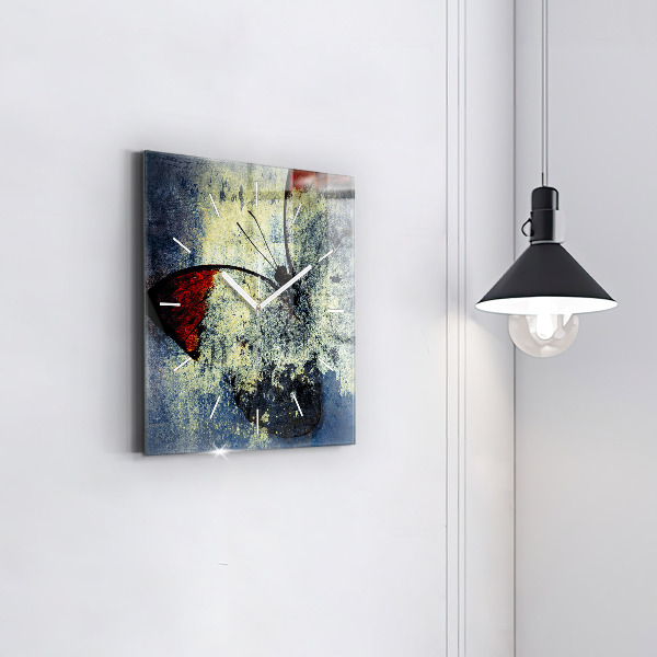 Pendule carrée en verre Papillon style vintage