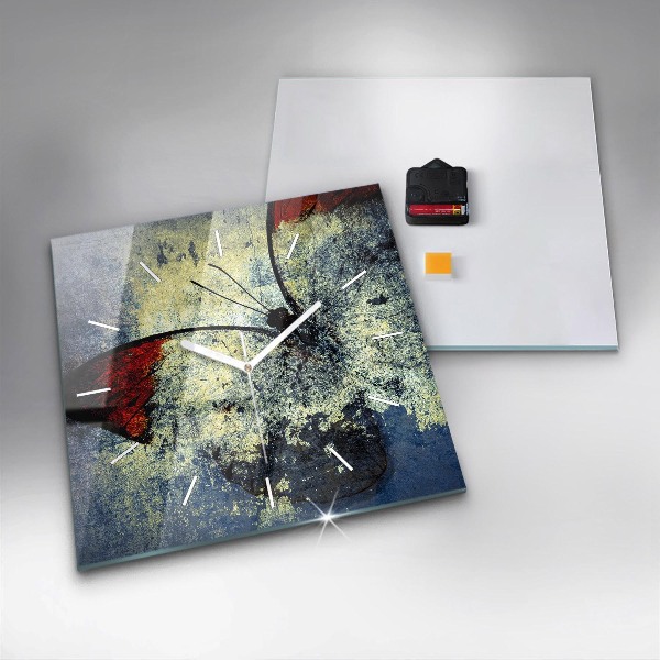 Pendule carrée en verre Papillon style vintage