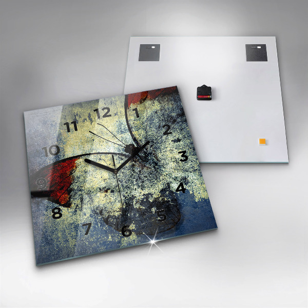 Pendule carrée en verre Papillon style vintage