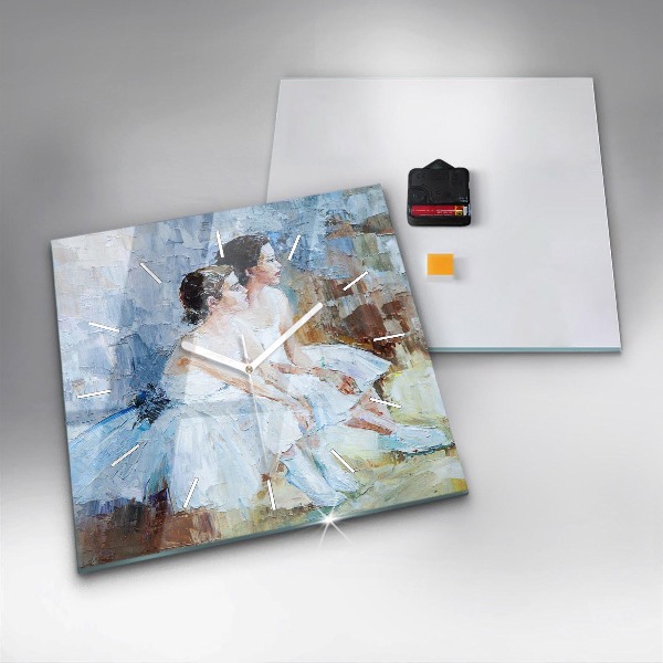 Pendule carrée en verre Jeunes ballerines