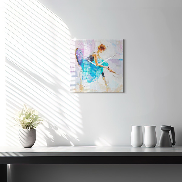 Pendule carrée en verre Préparation de la ballerine