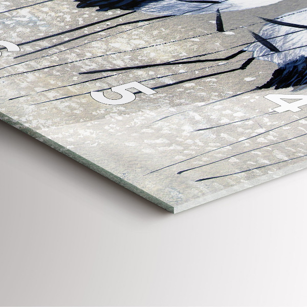 Pendule carrée en verre Grues dans les roseaux