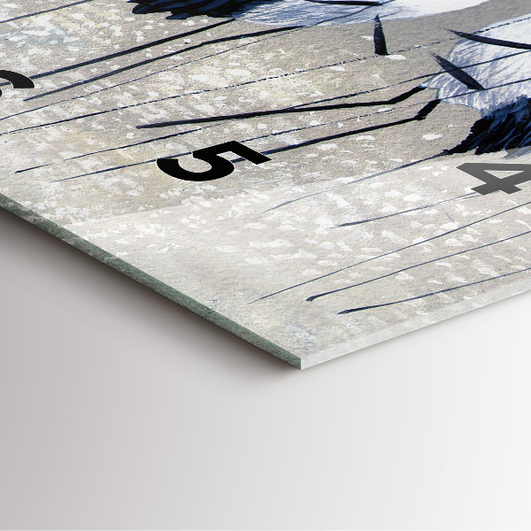 Pendule carrée en verre Grues dans les roseaux