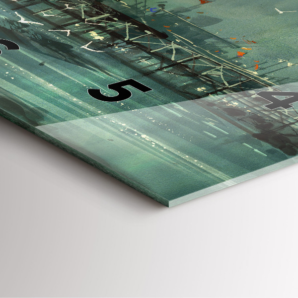 Pendule carrée en verre Village de pêcheurs