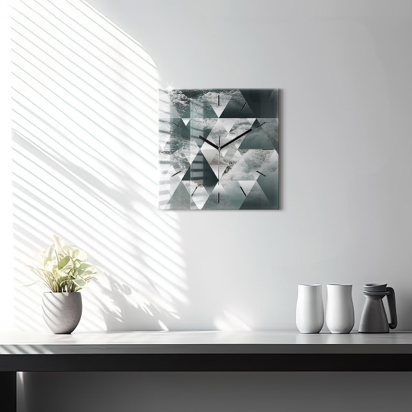 Pendule carrée en verre Vagues de la mer abstraites