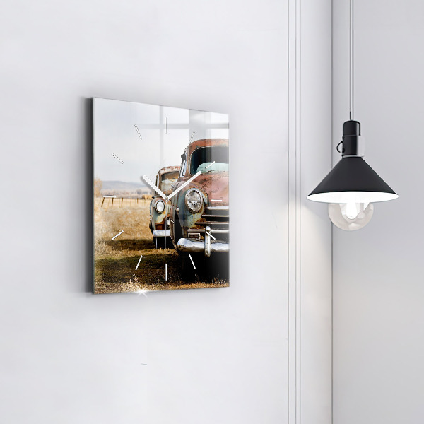 Horloge murale carrée Vieilles voitures