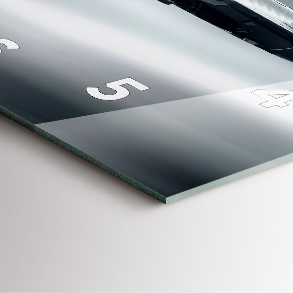 Pendule carrée en verre Avion militaire en vol