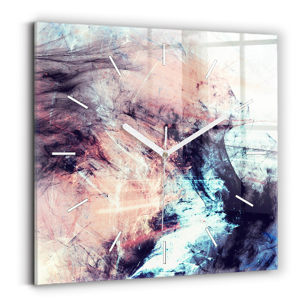 Pendule carrée en verre Peinture abstraite